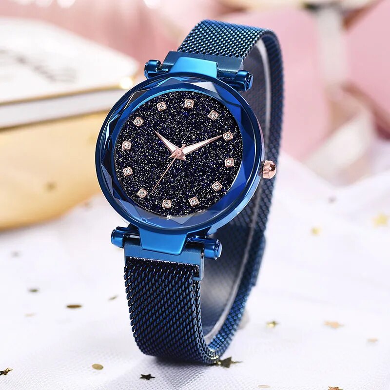LuxMoon® - Reloj con Diseño Diamante y Correa de Malla + PULSERA DE REGALO 🎁