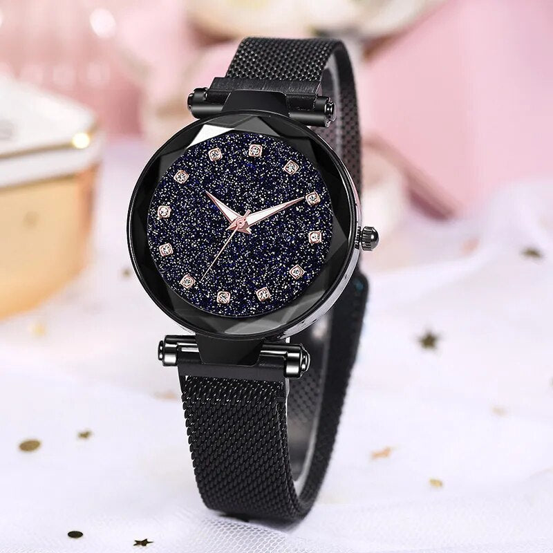 LuxMoon® - Reloj con Diseño Diamante y Correa de Malla + PULSERA DE REGALO 🎁