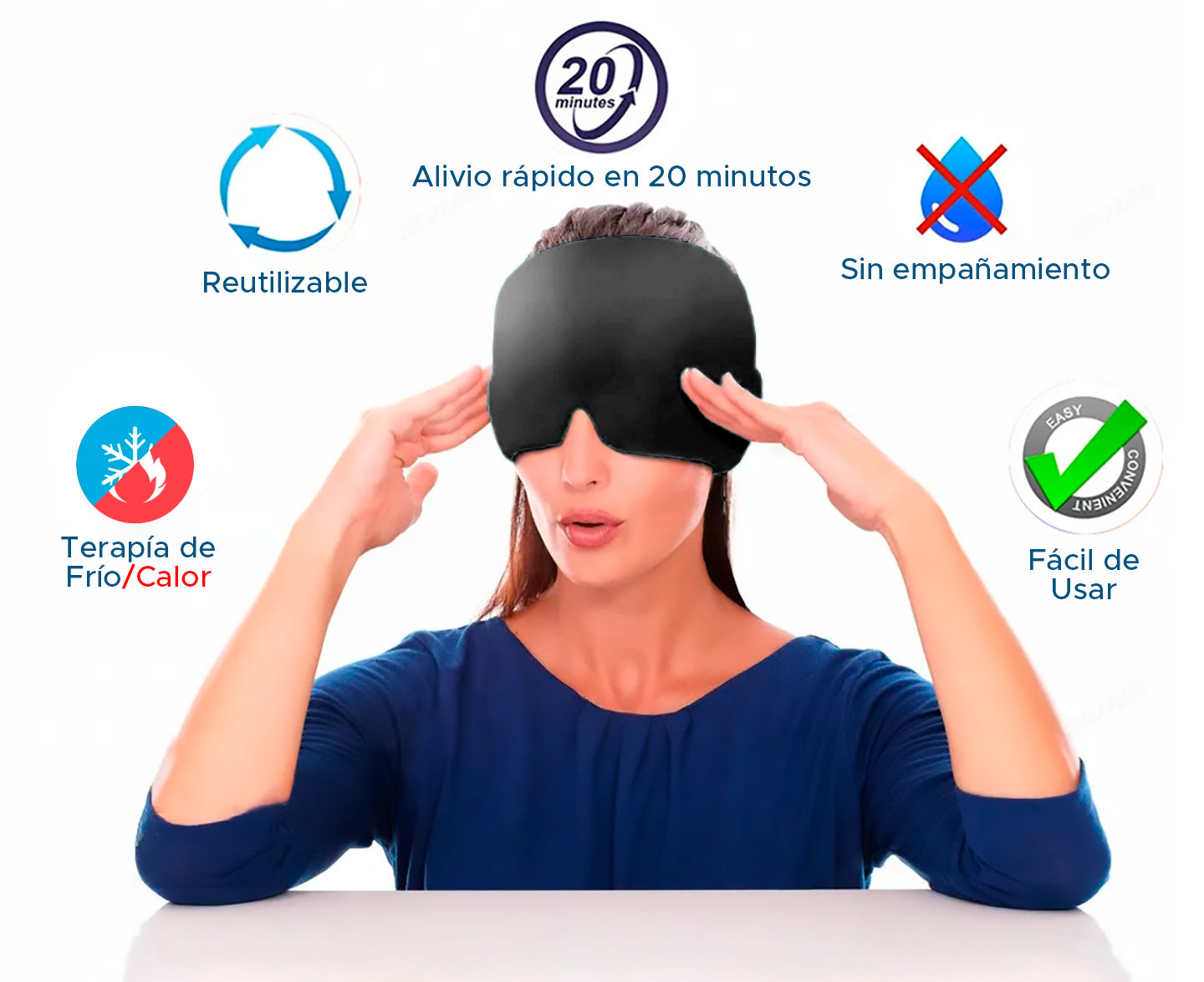 Gorro de gel para aliviar la migraña